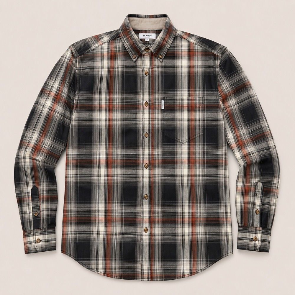 Carhartt Mens M Relaxed Fit Plaid Button Up Shirt Long Sleeve Gray Brown